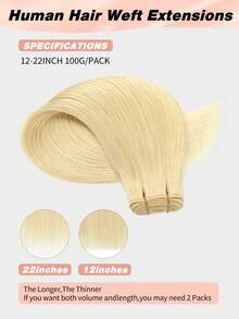 Seamless Natural Blending Blonde 100g Sew In Hair Extensions Real Human Hair Black 22inch Remy Double Weft Hair Extensions For Volume And Length - S613 - View 5
