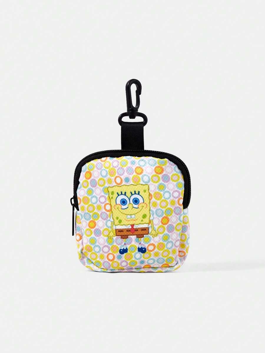 SpongeBob SquarePants | SHEIN 多功能零錢包,附鎖扣與拉鍊口袋,零錢收納整理袋,男女皆適用 - 波點 - 查看 1