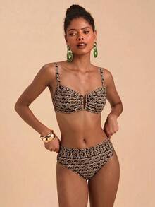 Travachic Women's Summer Beach Floral Print Sexy Bikini Swimwear Set - Multicolor - View 3