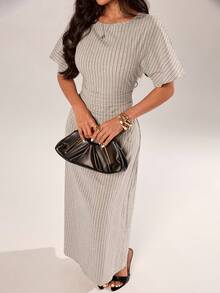 Women Long Dresses - 杏色 - 查看 7