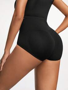 SHAPORA Pantalones Moldeadores De Mujer De Color Sólido - Negro - Ver 2