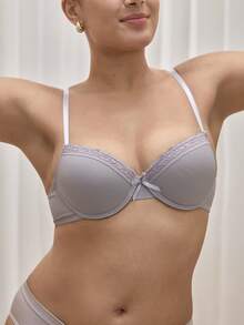 Bralution 3pcs Women Wireless Bras, Minimalist Casual Gathering Cup Brassiere - Multicolor - View 6