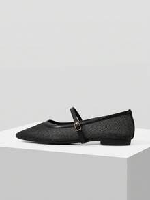 MOTF LADIES MESH FASHION FLAT SHOES - Premium Black - View 3