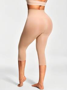 SHAPORA Women's Minimalist Solid Color Highwaisted Seamless Shapewear Pants - Apricot - View 2