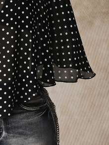 SHEIN ICON Plus Size Women's Polka Dot Casual Versatile Everyday Top - Multicolor - View 3