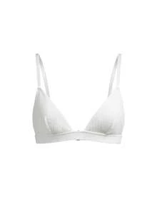 Ocili 100%纯棉提花纹理舒适基础款简约内衣，EasyComfort ChicAutumnCasual女士文胸 - 白色 - 查看 8