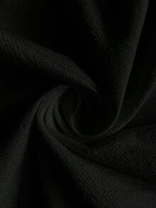 Easowa V領荷葉邊刺繡蕾絲露背繫帶蝴蝶結抓皺高腰娃娃裙休閒寬鬆優雅通勤老錢風度假春夏季女款迷你洋裝 - 黑色 - 查看 8