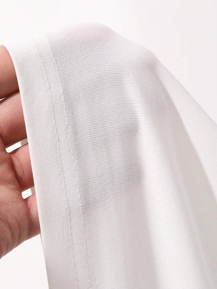 FRIFUL Camiseta casual versátil de encaje soluble en agua para mujer, uso diario y viajes - Blanco - Añade 3