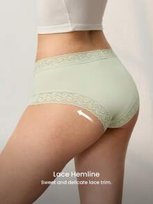 LUVLETTE 3-Pack Lace Trim Low Rise TENCEL™ Modal Cheeky Women Underwear Panties Set - Multicolor - View 10