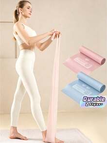 1 pieza Hoja de Tensión de Yoga para Principiantes en Casa Entrenamiento de Estiramiento Banda de Resistencia Fitness Corporal para Mujeres Banda Elástica de Danza Latina - Multicolor - Ver 1