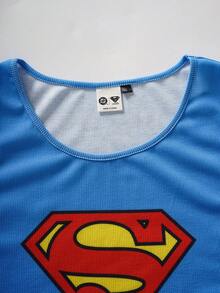 SUPERMAN X SHEIN Men's Print Tank Top And Shorts Loungewear Set - Blue - View 3
