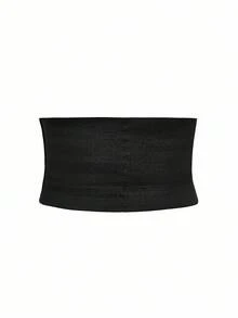 SHAPORA 大码女式黑色前扣腰带，日常穿着 - 黑色 - 查看 6