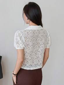 Dazy-Less Women's Casual Button-Up Short Sleeve Top, Suitable For Spring And Summer - Apricot - View 2