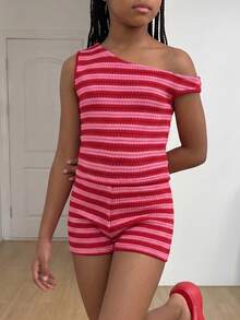 SHEIN 青少年女孩夏季套裝，度假穿搭，2件套日常穿著，島嶼度假穿搭，波希米亞風，波西米亞，花卉，度假，花卉 - 粉色 - 查看 4