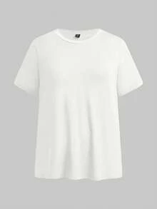 SHEIN EZwear 多色大尺碼純色套裝 2件短袖 + 2件及膝長褲 4件組 - 彩色 - 查看 9
