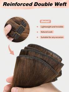 Seamless Natural Blending Brown 100g Sew In Hair Extensions Real Human Hair Black 22inch Remy Double Weft Hair Extensions For Volume And Length - S4 - View 7