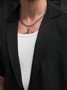 Manfinity CasualCool 男士西裝襯衫，大口袋翻領短袖薄款襯衫 - 黑色 - 查看 6