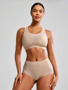 SHAPORA Ladies' Solid Color Shapewear Set - Khaki - View 6