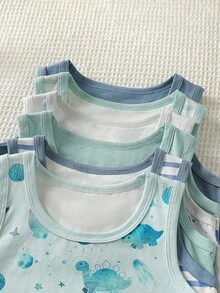 2 Random Sets Basic Undershirt Multi-Piece Set Boys Toddler White Tank Top Plus Boxer Briefs Simpl - Multicolor - View 3