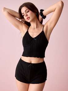Bonmuse 3pcs Solid Color Casual Pajama Set, Fashion For Summer Holiday Season Outfit - Multicolor - View 4