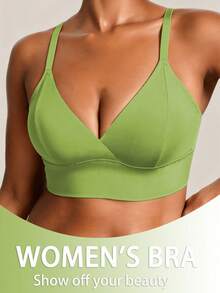 SHEIN 1pc Plus Size Women's Solid Color Minimalist Comfortable Camisole - Army Green - View 4