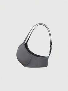 SHAPORA 3pcs Spaghetti Strap Solid Color Bras & Wireless Bras (Red + Dark Grey + Blue) - Multicolor - View 3