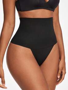 SHAPORA Pantalones De Mujer De Color Sólido De Cintura Alta Para Controlar El Abdomen - Negro - Ver 5