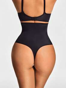 SHAPORA Prenda moldeadora de unicolor de cintura alta y sin costuras para mujer - Negro - Ver 4