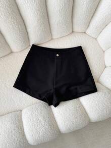 Franclia Women's Casual Versatile Pleated Shorts With Button Waist Design - Multicolor - View 5