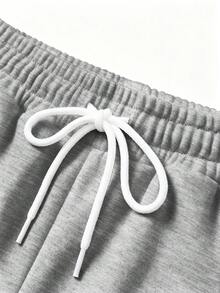 PAVTROS Pantalones cortos de hombre de talla grande, sueltos, simples y de moda para ocasiones casuales - Gris - Ver 3