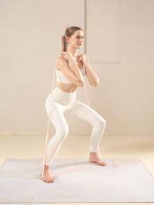 1 pieza Hoja de Tensión de Yoga para Principiantes en Casa Entrenamiento de Estiramiento Banda de Resistencia Fitness Corporal para Mujeres Banda Elástica de Danza Latina - Multicolor - Ver 7