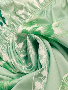 Sweetra Bohemian Style Printed Beach Slip Dress - Mint Green - View 5
