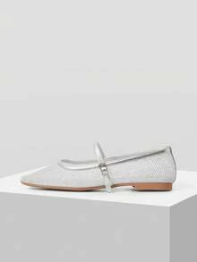 MOTF LADIES MESH FASHION FLAT SHOES - Premium Silver - View 7