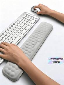 1件/套 人体工学桌面腕托支撑 - 符合人体工学设计，非常柔软舒适，鼠标垫 - 适用于电脑桌和办公用品 - 为游戏和办公提供舒适的肘部支撑，适合工作和放松 - 灰色 - 查看 3