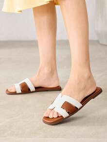 MOTF PREMIUM WOMEN'S COMFORTABLE MINIMALIST CASUAL FLAT SANDALS FOR CHRISTMAS SPRING SHOES SUMMER - White brown - View 5