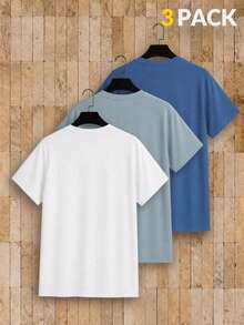 AKNOTIC Men's Crew Neck Simple Casual Short Sleeve T-Shirt - Multicolor - View 2
