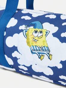 SpongeBob SquarePants | SHEIN 1件多功能字母與卡通圖案肩背包，適合大學生、正式場合、派對及日常出行 - 寶藍色 - 查看 5