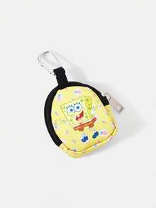SpongeBob SquarePants | SHEIN 附扣與拉鍊口袋零錢包，多功能收納袋，零錢收藏整理袋，男女皆適用 - 海綿 - 查看 3