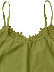 Rometta Plus Size Lace Camisole Camisole Rave Cocktail Olive Green Summer Sexy - Olive Green - View 4