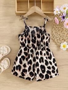 Emery Rose Kids Emery Rose Kids Kids Young Girl Woven Ditsy Floral Camisole Romper - Black - View 7