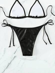 SHEIN Swim Women Bikini Bottoms - Black - View 2