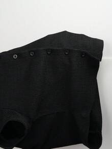 Muchica Women's French Fashion Lace Patchwork Single-Breasted Short Sleeve Ribbed Top - Black - View 9