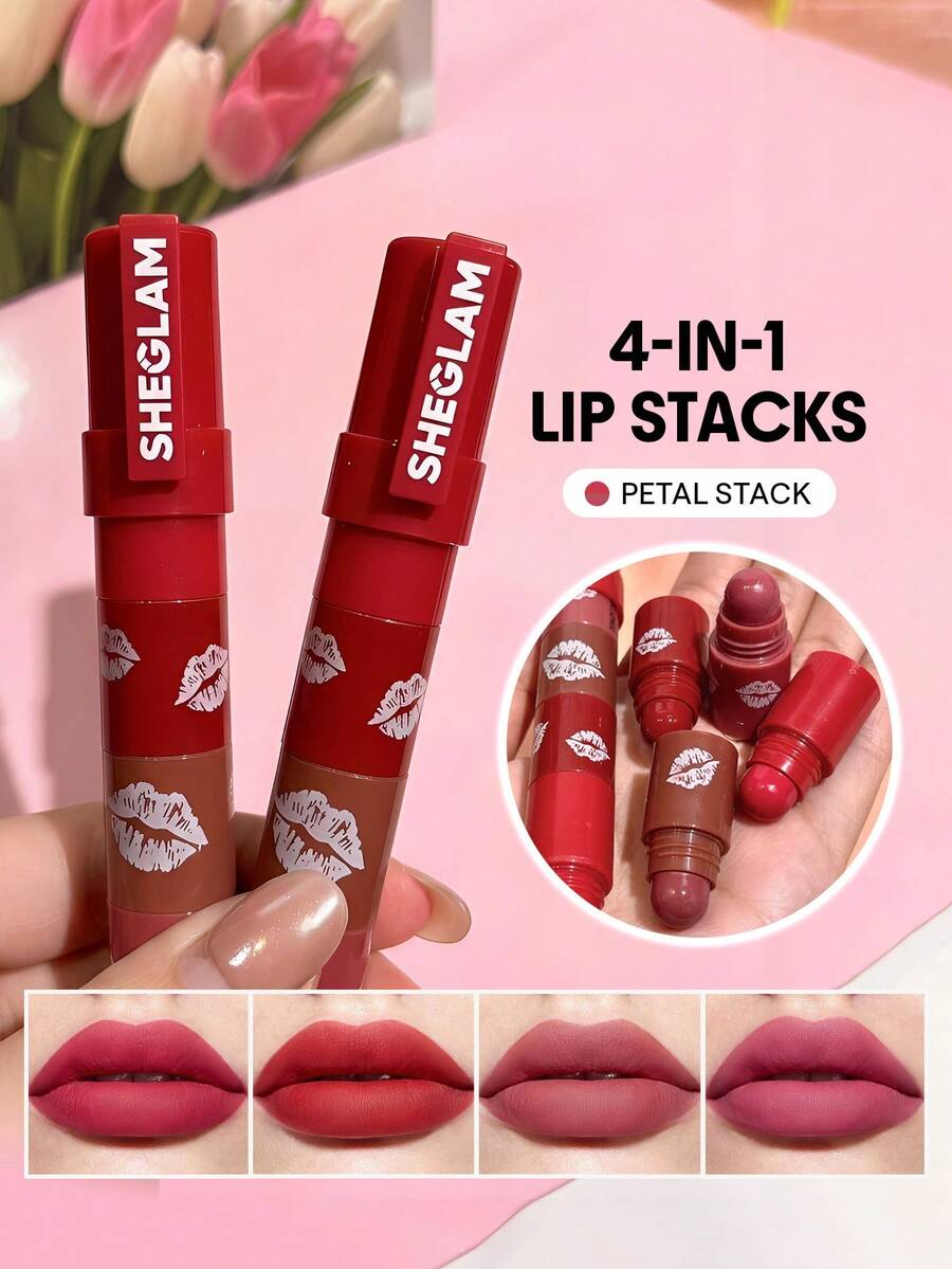 SHEGLAM Mega Lip Stacks-Pink-Petal Stack 品牌美妝化妝品 適合女士與女孩 - Petal Stack - 查看 1