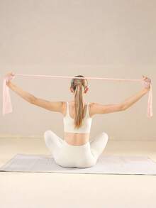 1 pieza Hoja de Tensión de Yoga para Principiantes en Casa Entrenamiento de Estiramiento Banda de Resistencia Fitness Corporal para Mujeres Banda Elástica de Danza Latina - Multicolor - Ver 9