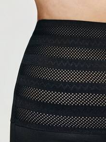 SHAPORA Plus Size Mesh Shapewear Bottom Casual Light Super High Waist - Black - View 6