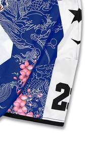 ROMWE MEN Prep Men's Slogan Print Short Sleeve T-Shirt, Suitable For Daily Wear In Spring And Summer - Blue - View 5