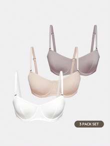 SHAPORA Set de 3 sujetadores con aros para mujer - Multicolor - Ver 1