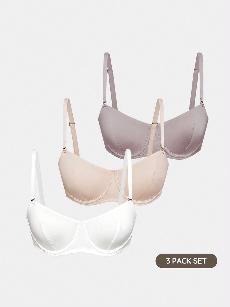 SHAPORA Set de 3 sujetadores con aros para mujer - Multicolor - Ver 1