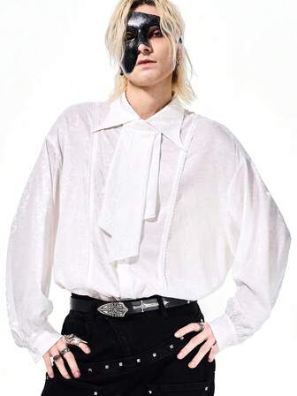 Street Life Camisa casual de unicolor versátil para uso diario para hombres