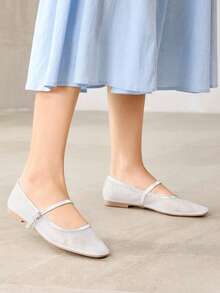 MOTF LADIES MESH FASHION FLAT SHOES - Premium Silver - View 4